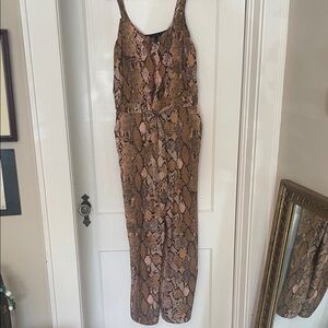 Stylish Brown and Pink Snake Print Jumpsuit by Banana Republic in size 6T
